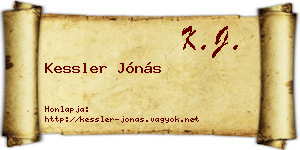 Kessler Jónás névjegykártya
